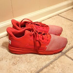 Puma Women's Coral Pink Lace-Up Athletic Shoes w/ Slip-In Heel Size 10